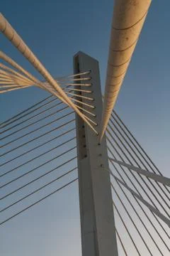 Cable bridge construction in podgorica Stock Photos