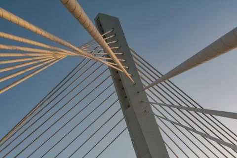 Cable bridge construction in podgorica Stock Photos