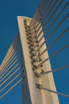 Cable bridge construction in podgorica Stock Photos