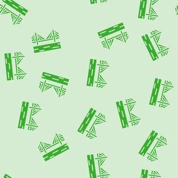 Cable bridge glyph seamless pattern Stock Illustration