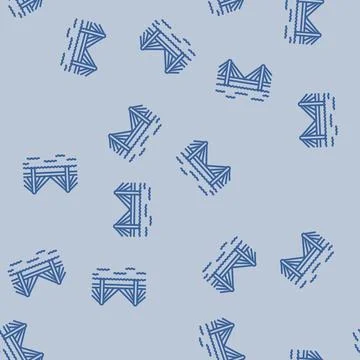 Cable bridge line seamless pattern Illustrazione stock