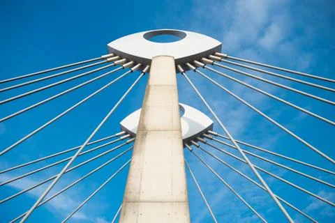 Cable bridge top Stock Photos