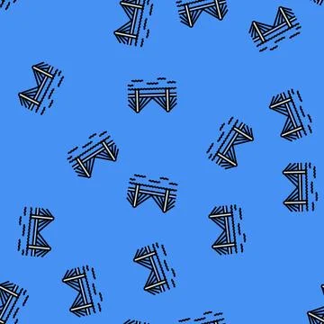 Cable bridge vector seamless pattern 스톡 일러스트