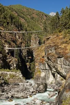 Cable Bridges in Nepal Stock Photos