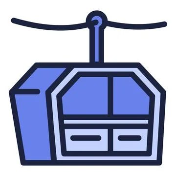 Cable cabin icon, outline style Illustrazione stock