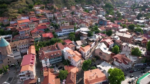 Cable Car Above The Old District Stock Footage 202646532