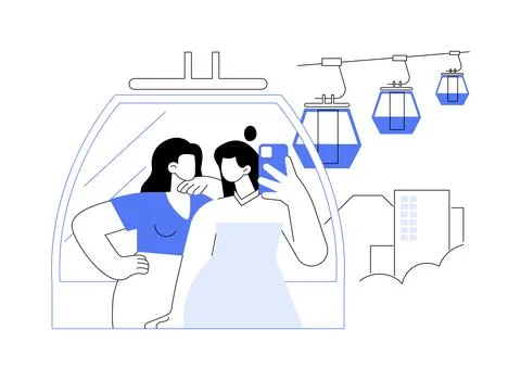 Cable car abstract concept vector illustration. Stock Illustration