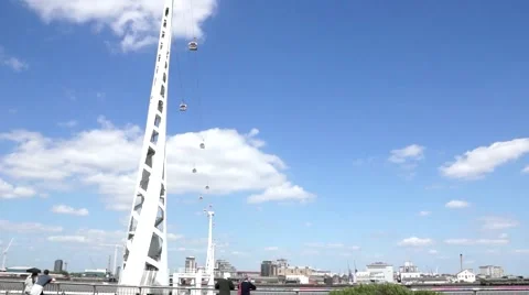 Cable car across River thames Stock Footage 50360595
