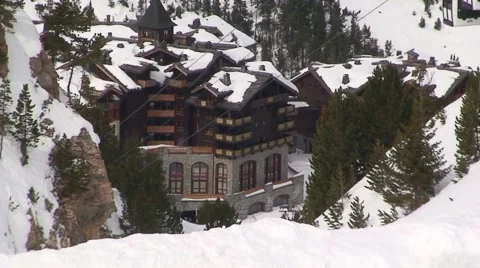 Cable Car to Alpine Village Stock Footage 1037976