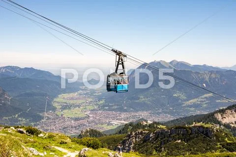 Cable Car In The Alps Of Bavaria