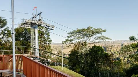 Cable car and train in Campos do Jordao, Brazil Stock Photos