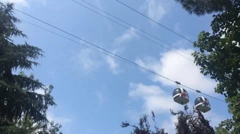 Cable car and in the trees Stock Footage 64645100