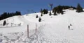 Cable Car Approaching Ski Lift Chairlift Child Playing Sledge Sleigh Snow Slope 4k or 4k+ Resolution