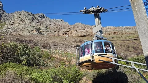 Cable Car Approaching, Table Mountain Cable Car, Cape Town, South Africa 8K Stock Footage 347931159