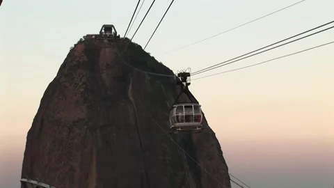 Cable car arriving - September 9th, 2010 - Rio de Janeiro, Brazil Stock Footage 314850182