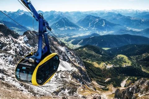 Cable car in Austrian Alps Stock Photos