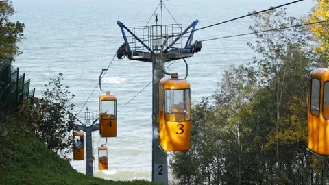 Cable car in the autumn Video stock 81293970