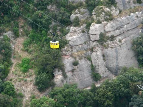 Cable car on the background of the mountains, cable car Stock Photos