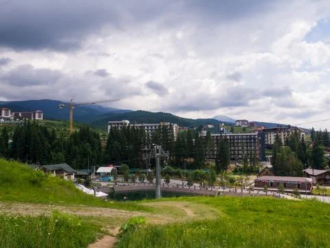The cable car in Bukovel in summer Stock Photos