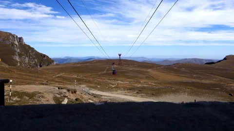 Cable car Busteni 2000 quota Romania Stock Footage 103529899