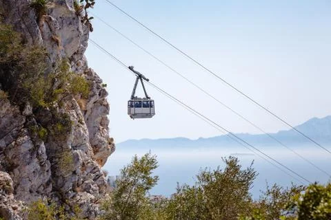 Cable car cabin on gibraltar Stock Photos