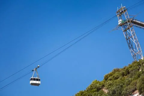 Cable car cabin on gibraltar Stock Photos
