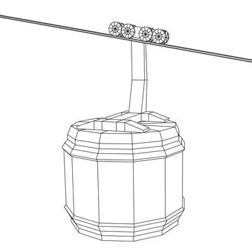 Cable car cabin gondola. Funicular simple cableway concept イラスト素材
