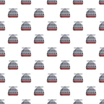 Cable car cabin repeating pattern on white background Stock Illustration