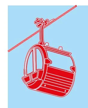 Cable car cabin - Vector Illustration Stock Illustration