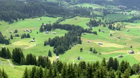 Cable car climb to Mount First, Switzerland. 스톡 동영상 145567902