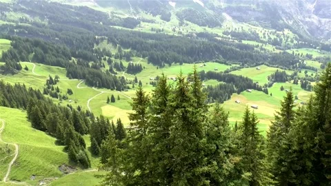 Cable car climb to Mount First, Switzerland. 스톡 동영상 145567943