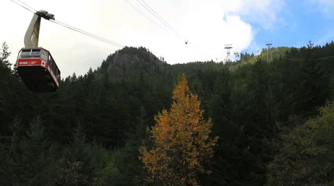 Cable Car Climbs Mountain Stock Footage 922103