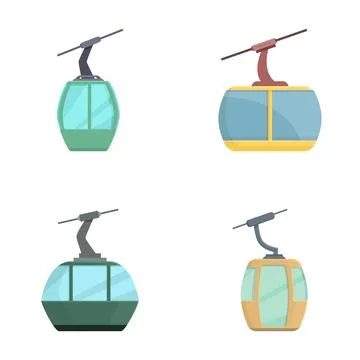 Cable car collection vector illustration Stock Illustration