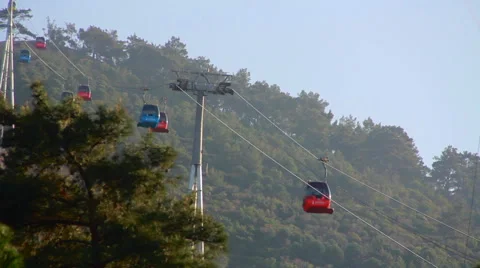 Cable car color sky  Stock Footage 63118690