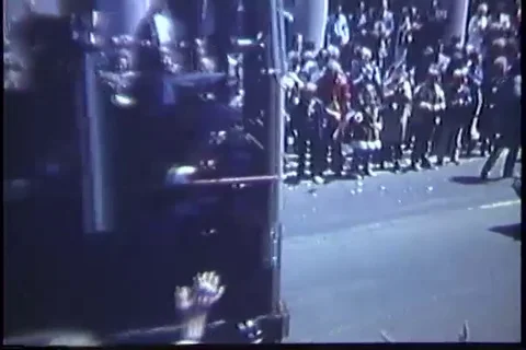 Cable car containing ex-POWs moves at parade - 1973 Stock Footage 91022502