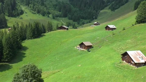 Cable car descent from Mount First to Grindelwald, Switzerland. Video stock 145210312