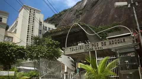 Cable car docks in station near Rio de Janeiro Stock Footage 22177231