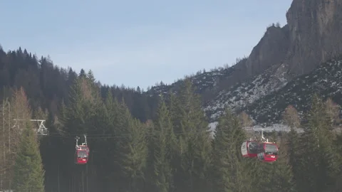 Cable car in the dolomites Stock Footage 270958992