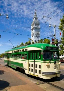 Cable car at the ferry building Foto stock