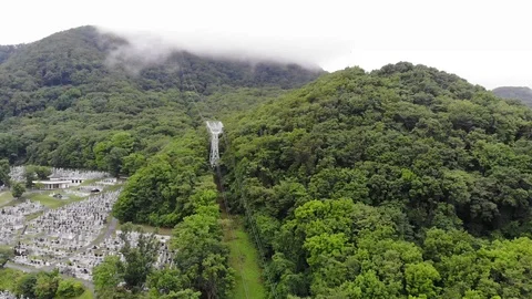 Cable car into a forest in Japan Stock Footage 122594071