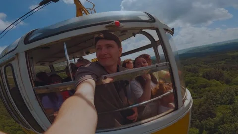 Cable car funicular, funicular movement Stock Footage 288980408