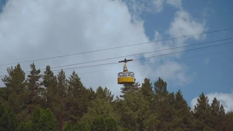 Cable car funicular, funicular movement, cable car, cableway movement Stock Footage 288980466