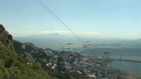 Cable car at Gibraltar Stock Footage 397226