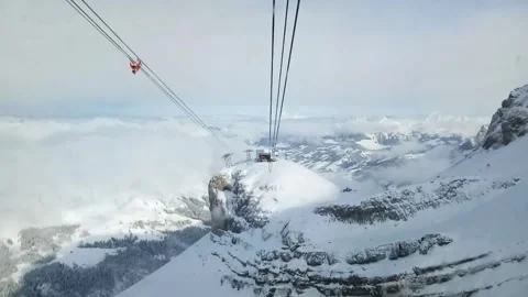 Cable car to Glacier 3000 Stock-Footage 247036028