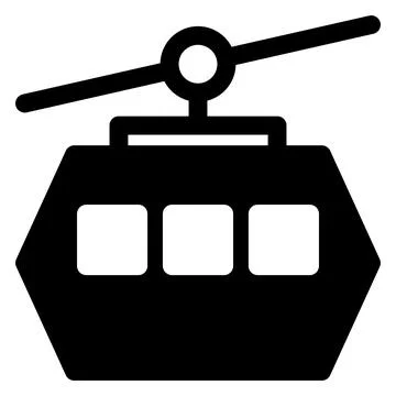 Cable car glyph icon vector illustration isolated on white background Illustrazione stock