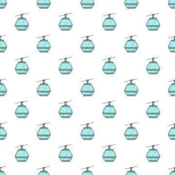 Cable car gondola pattern for ski resort transportation Stock Illustration