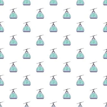 Cable car gondola repeating pattern for mountain transport Stock Illustration
