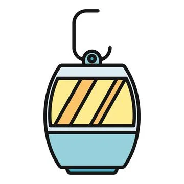 Cable car gondola transporting passengers in ski resort travel Stock Illustration