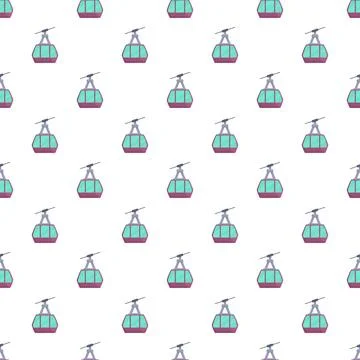 Cable car gondolas forming a repeating seamless pattern Stock Illustration