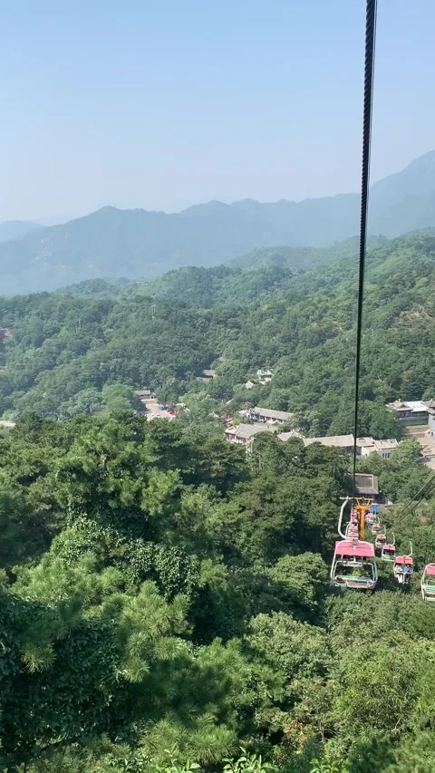 Cable car to the Great Wall of China Video stock 341982683